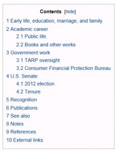 Elizabeth Warren - Wikipedia Contents 1-11-2013 935 Eastern