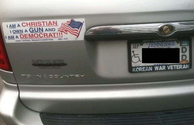 Bumper Sticker - Nashville TN - Christian Gun Democrat