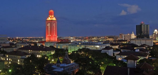 UT-Austin at night via Facebook