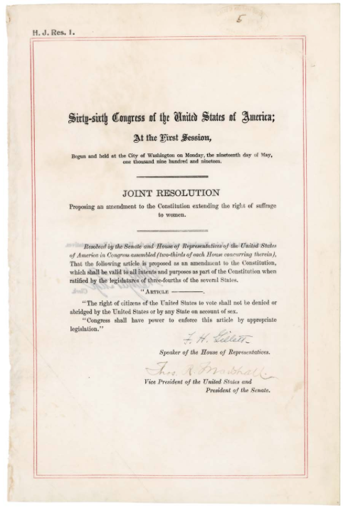 Womens suffrage: creation of the 19th amendment essay