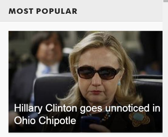 Hillary Chipotle USA Today Most Popular