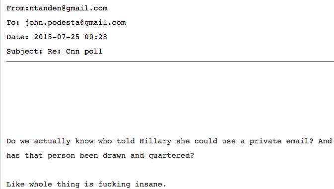 Tanden Hillary Email