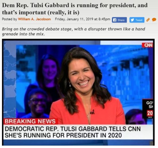 https://legalinsurrection.com/2019/01/dem-rep-tulsi-gabbard-is-running-for-president-and-thats-important-really-it-is/