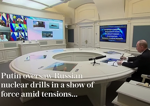 Putin Oversees “Massive” Nuclear Drill As Fighting Rages In Eastern Ukraine