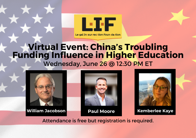 VIRTUAL EVENT: China’s Troubling Funding Influence in Higher Education