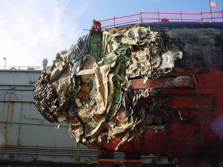 What? U.S. Aircraft Carrier Harry S. Truman Collides with Merchant Ship ...