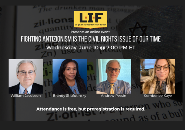 Online Event: “Fighting Antizionism is the Civil Rights Issue of Our Time” (June 10, 7 p.m. Eastern)