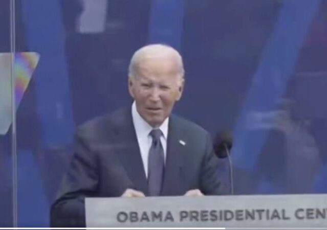 Biden Dazed and Confused at the Obama Presidential Center