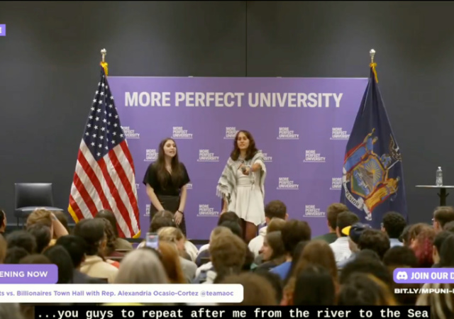 AOC Cornell Event Hosted by DSA Begins With ‘From the River to the Sea’ Chant